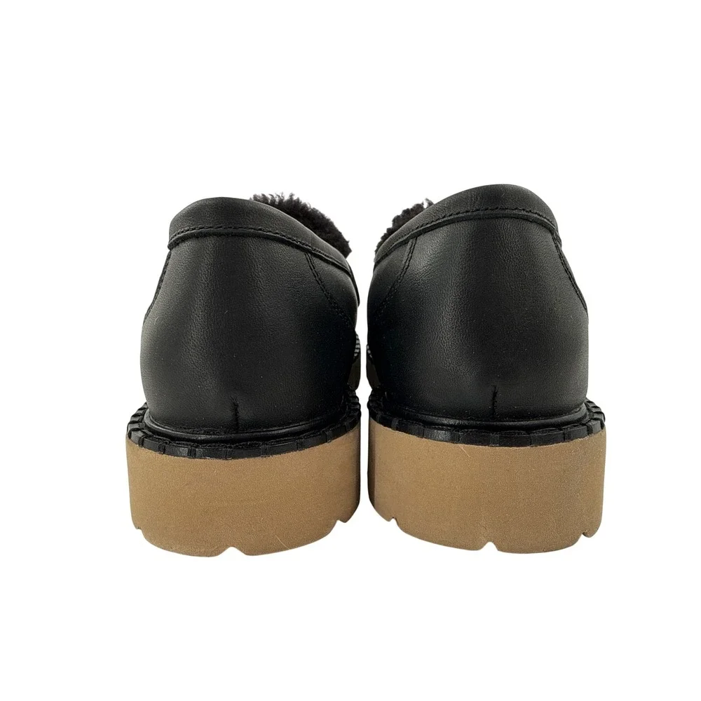 Overland Loafers Womens Margo 10 Black Sheepskin‎ Leather Penny Shoes